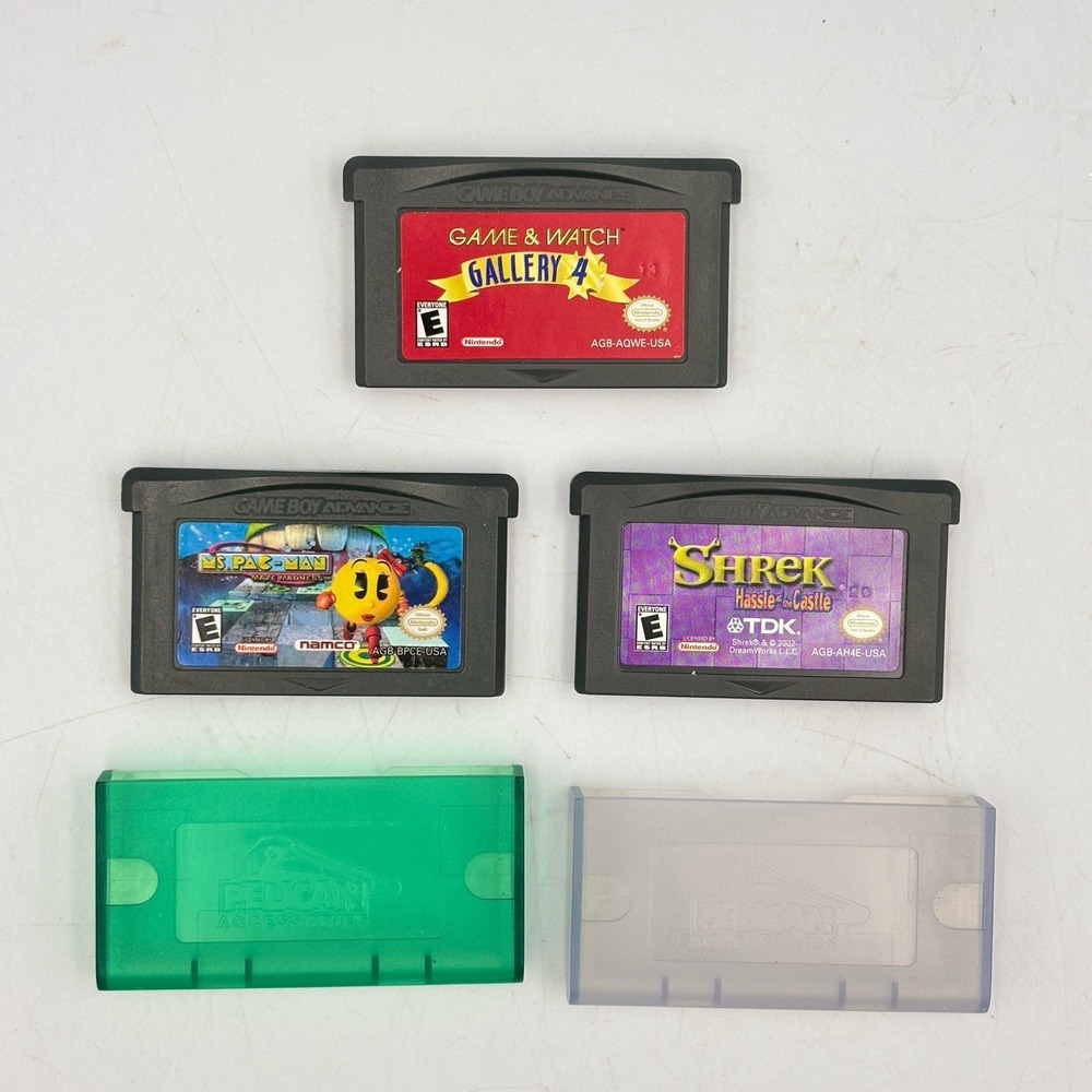 Gameboy Advance Lot Of 3 Games (Untested) + 2 Cases